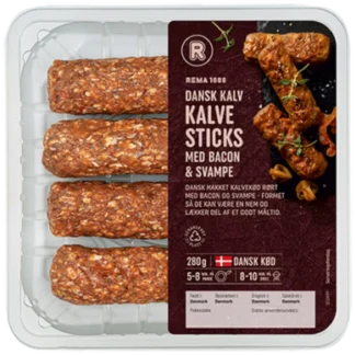 KALVESTICKS MED BACON/SVAMPE